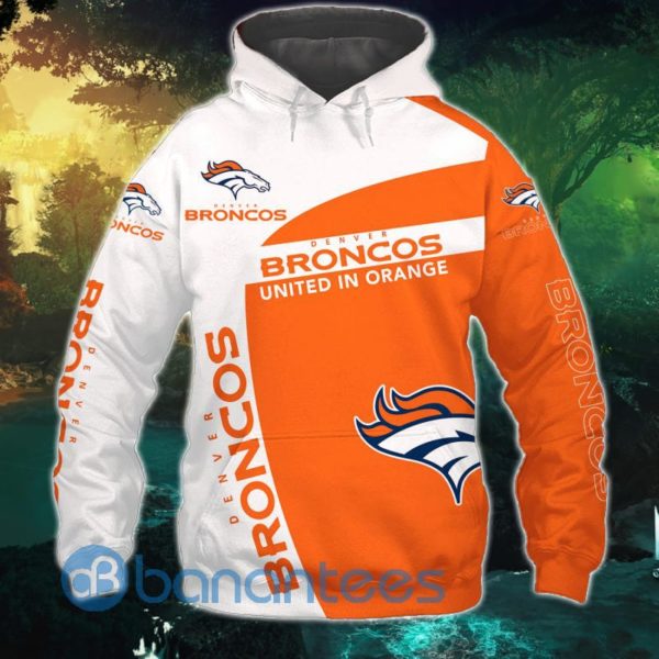 Denver Broncos Broncos United In Orange Full Printed 3D Hoodie Zip Hoodie Product Photo