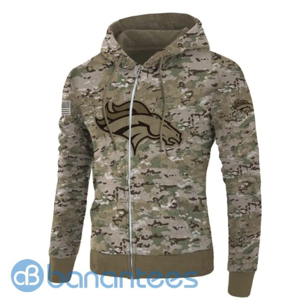 Denver Broncos Camo All Over Printed 3D Hoodie, Zip Hoodie Product Photo