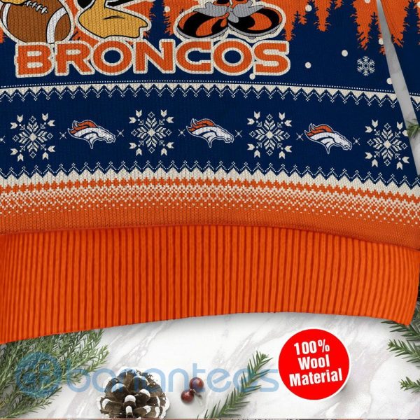 Denver Broncos Disney Donald Duck Mickey Mouse Goofy Custom Name Christmas 3D Sweater Product Photo