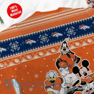 Denver Broncos Disney Donald Duck Mickey Mouse Goofy Custom Name Christmas 3D Sweater Product Photo