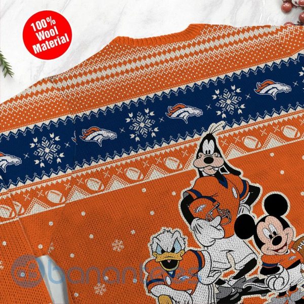 Denver Broncos Disney Donald Duck Mickey Mouse Goofy Custom Name Christmas 3D Sweater Product Photo