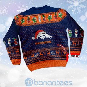 Denver Broncos Grateful Dead SKull And Bears Custom Name Ugly Christmas 3D Sweater Product Photo