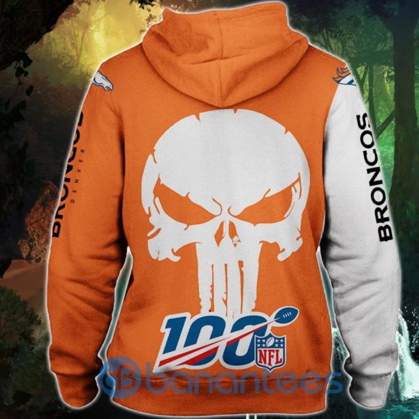 Denver Broncos Men's Skull Design Full Printed 3D Hoodie Zip Hoodie Product Photo