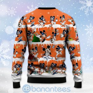 Denver Broncos Mickey American Football Ugly Christmas 3D Sweater Product Photo
