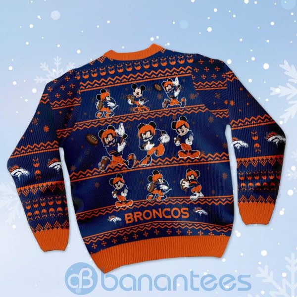 Denver Broncos Mickey Mouse Ugly Christmas 3D Sweater Product Photo