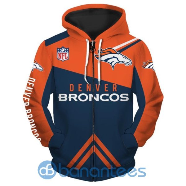 Denver Broncos Orange And Navy Hoodies Product Photo