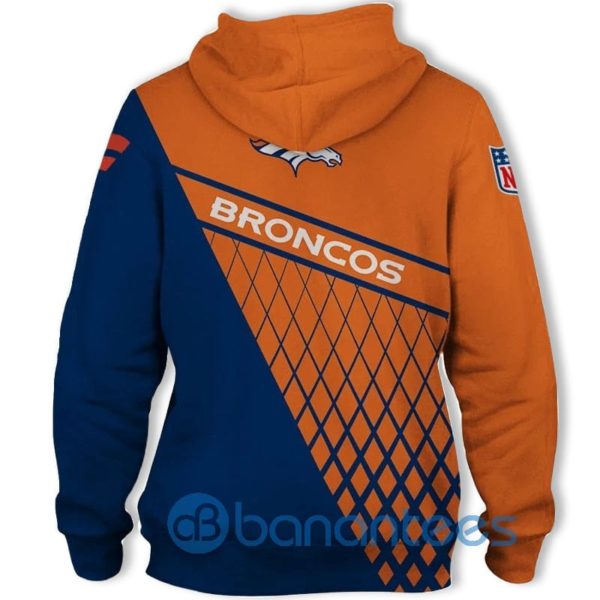 Denver Broncos Orange Navy All Over Printed 3D Hoodie Zip Hoodie Product Photo