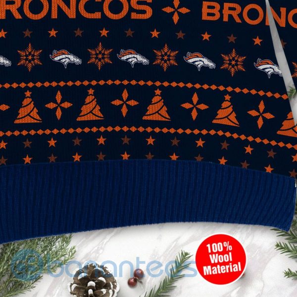 Denver Broncos Santa Claus In The Moon Ugly Christmas 3D Sweater Product Photo