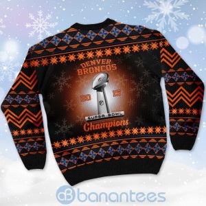 Denver Broncos Super Bowl Champions Cup Ugly Christmas 3D Sweater Product Photo
