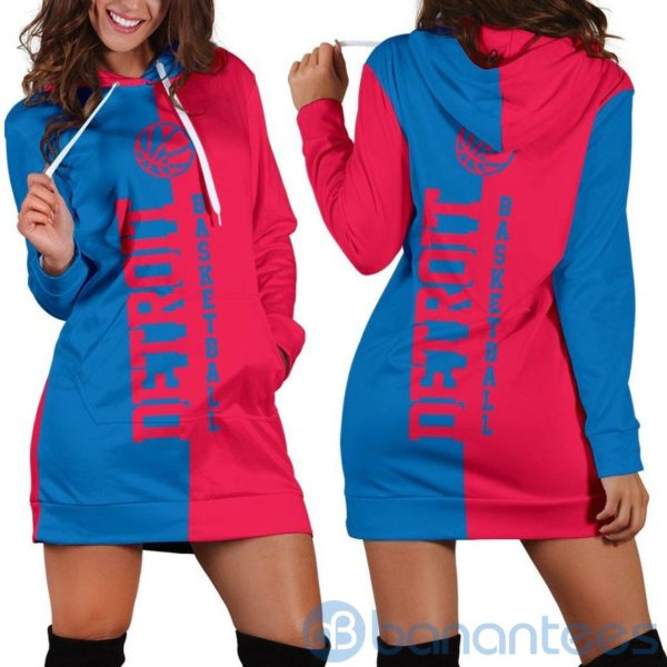 Detroit Basketball Hoodie Dress For Women Product Photo