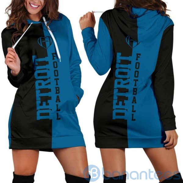 Detroit Football Hoodie Dress For Women Product Photo