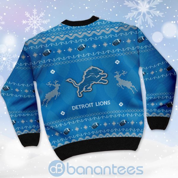 Detroit Lions American Football Black Ugly Christmas 3D Sweater Product Photo