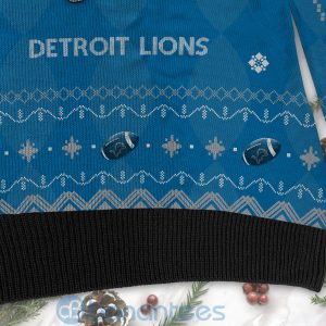 Detroit Lions American Football Black Ugly Christmas 3D Sweater Product Photo