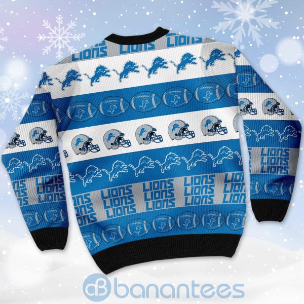 Detroit Lions American Football Team Logo Helmet Symbols Ugly Christmas 3D Sweater Product Photo