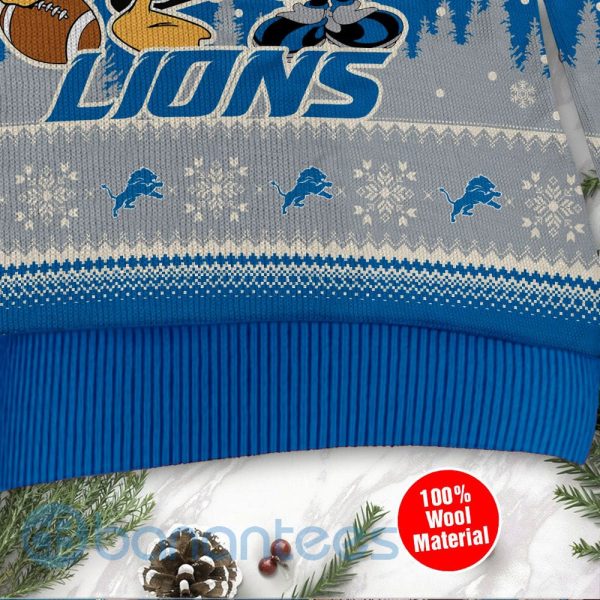 Detroit Lions Disney Donald Duck Mickey Mouse Goofy Custom Name Christmas 3D Sweater Product Photo