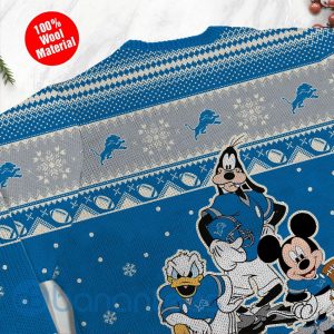 Detroit Lions Disney Donald Duck Mickey Mouse Goofy Custom Name Christmas 3D Sweater Product Photo