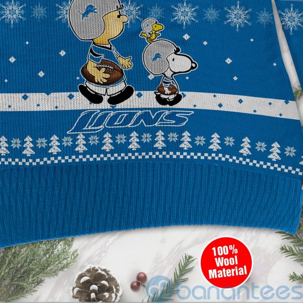 Detroit Lions Funny Charlie Brown Peanuts Snoopy Ugly Christmas 3D Sweater Product Photo