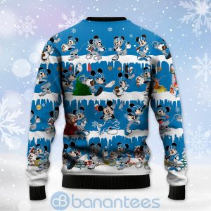Detroit Lions Mickey American Football Ugly Christmas 3D Sweater Product Photo