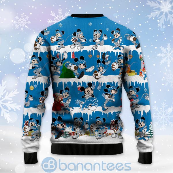 Detroit Lions Mickey American Football Ugly Christmas 3D Sweater Product Photo
