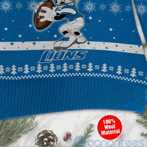 Detroit Lions Mickey Mouse Funny Ugly Christmas 3D Sweater Product Photo