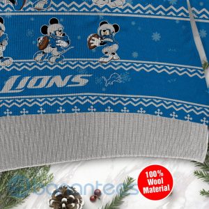 Detroit Lions Mickey Mouse Ugly Christmas 3D Sweater Product Photo