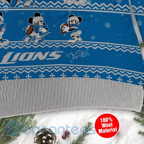 Detroit Lions Mickey Mouse Ugly Christmas 3D Sweater Product Photo