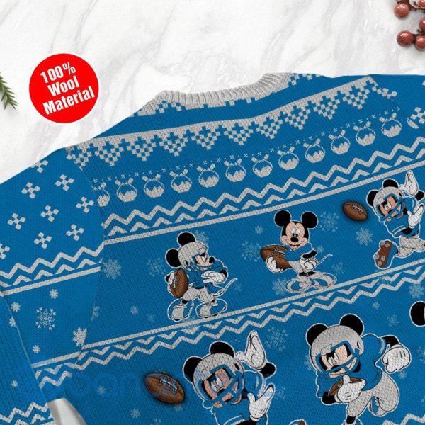 Detroit Lions Mickey Mouse Ugly Christmas 3D Sweater Product Photo