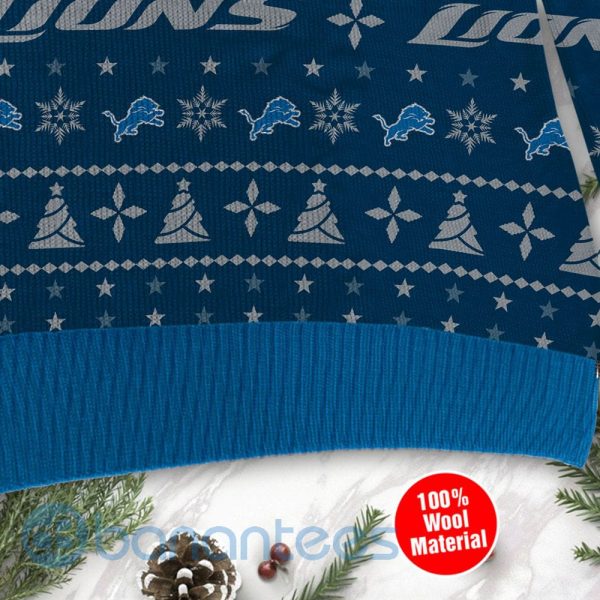 Detroit Lions Santa Claus In The Moon Ugly Christmas 3D Sweater Product Photo