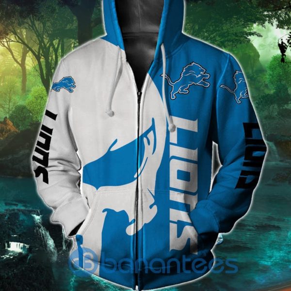 Detroit Lions Skull Design Full Printed 3D Hoodie Zip Hoodie Product Photo