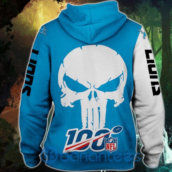 Detroit Lions Skull Design Full Printed 3D Hoodie Zip Hoodie Product Photo