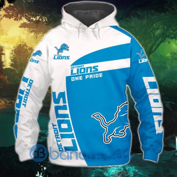 Detroit Lions White And Blue All Over Printed 3D Hoodie Zip Hoodie Product Photo