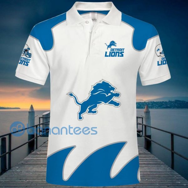 Detroit Lions White Polo Shirt For Men For Men Product Photo
