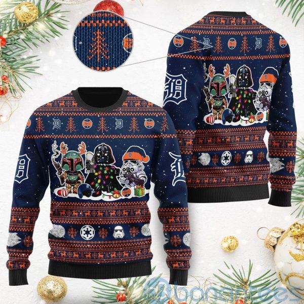 Detroit Tigers Star Wars Ugly Christmas 3D Sweater Product Photo