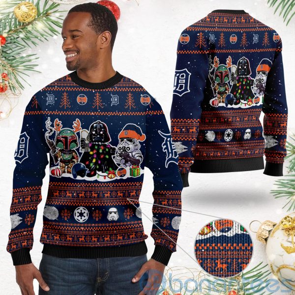 Detroit Tigers Star Wars Ugly Christmas 3D Sweater Product Photo