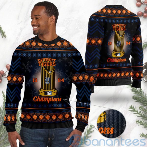 Detroit Tigers World Series Champions Ugly Christmas 3D Sweater Product Photo