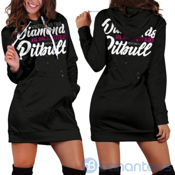 Diamonds Pitbull Hoodie Dress For Women Product Photo