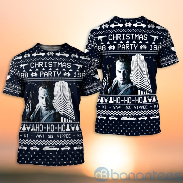 Die hard Christmas Party Ho Ho Ho Christmas All Over Printed 3D Shirt Product Photo