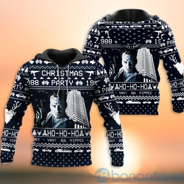 Die hard Christmas Party Ho Ho Ho Christmas All Over Printed 3D Shirt Product Photo