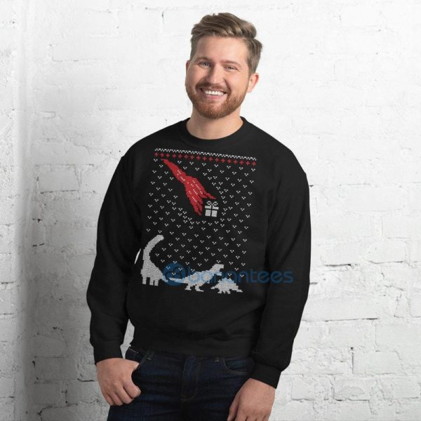 Dinosaur Ugly Christmas Sweater Graphic Unisex Sweatshirt Product Photo
