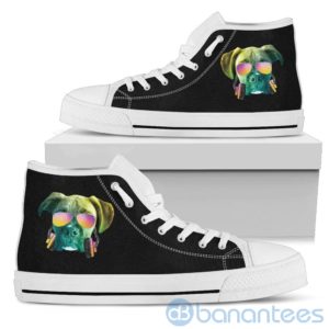 Dj Music Headphone Dog Boxer Dog Lover High Top Shoes Product Photo