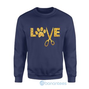 Dog Gift idea Love Dogs Grooming With Paw Print Scissora Sweatshirt Product Photo