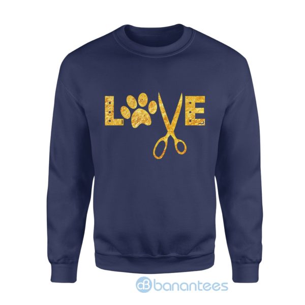 Dog Gift idea Love Dogs Grooming With Paw Print Scissora Sweatshirt Product Photo