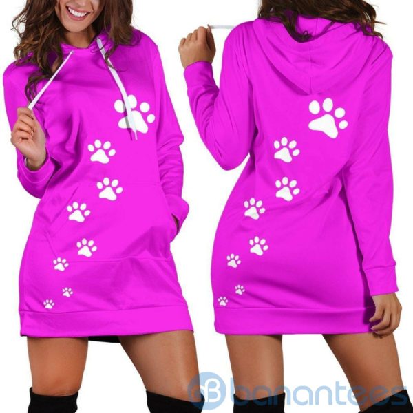 Dog Paws Hoodie Dress For Women Product Photo