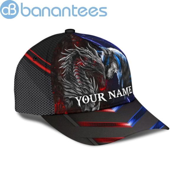 Dragon & Wolf D All Over Printed 3D Cap Custom Name Product Photo
