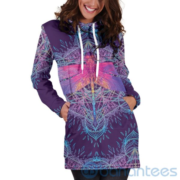 Dragonfly Mandala Hoodie Dress For Women Product Photo