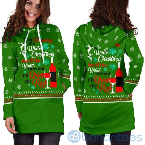 Dreaming of A White Christmas Hoodie Dress For Women Product Photo