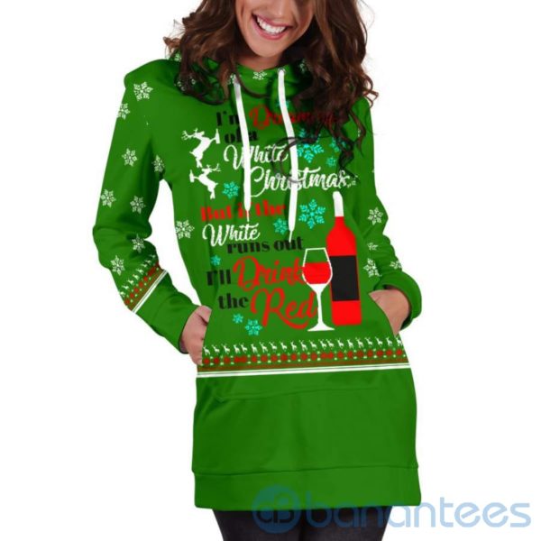 Dreaming of A White Christmas Hoodie Dress For Women Product Photo
