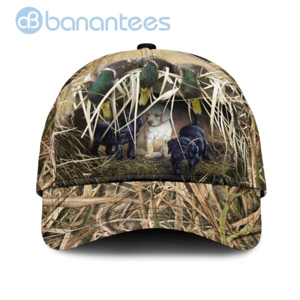 Duck And Baby Dogs Hunting All Over Printed 3D Cap Product Photo
