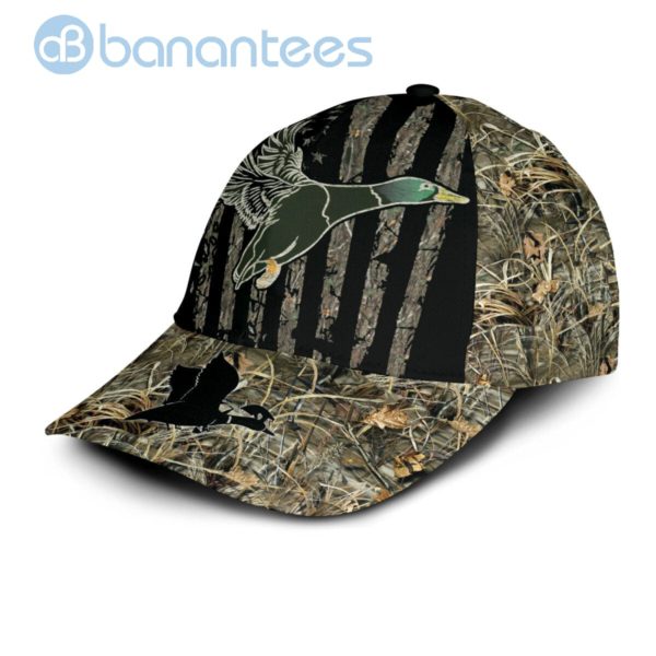 Duck Hunting Americal Flag All Over Printed 3D Cap Product Photo