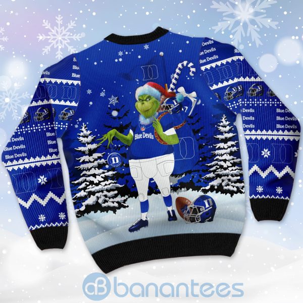 Duke Blue Devils Team Grinch Ugly Christmas 3D Sweater Product Photo